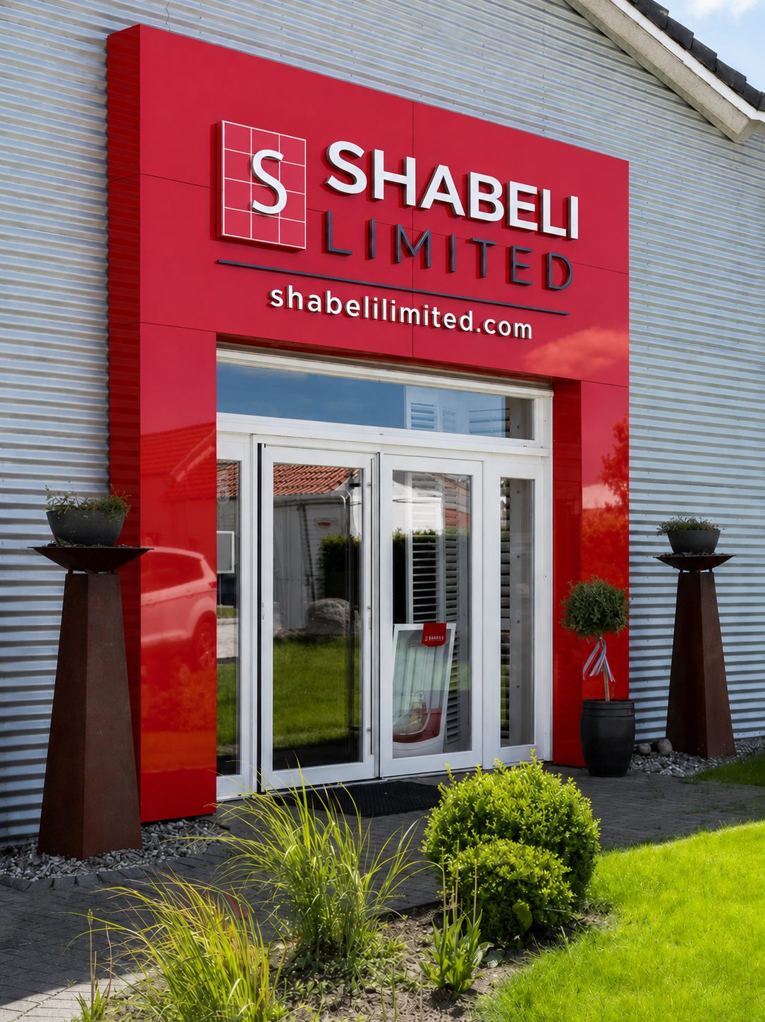 Façade and sign of the SHABELI LIMITED head office
